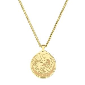 Goddess yellow gold pendant necklace